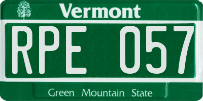 VT license plate RPE057