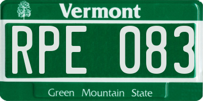 VT license plate RPE083