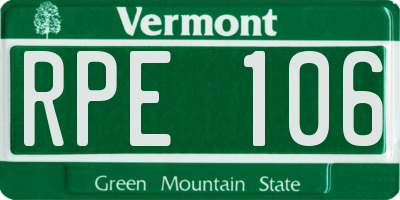 VT license plate RPE106