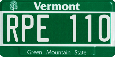 VT license plate RPE110