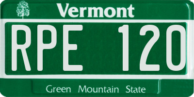 VT license plate RPE120