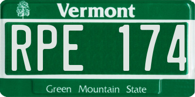 VT license plate RPE174