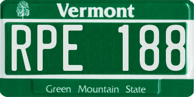 VT license plate RPE188