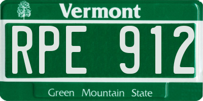 VT license plate RPE912