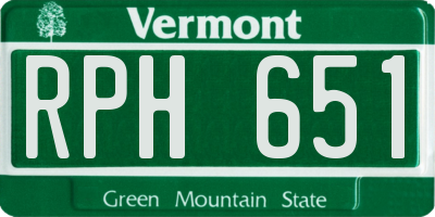VT license plate RPH651