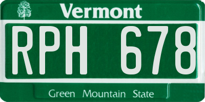 VT license plate RPH678