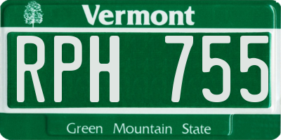 VT license plate RPH755
