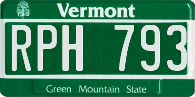 VT license plate RPH793
