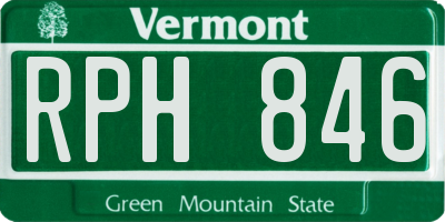 VT license plate RPH846