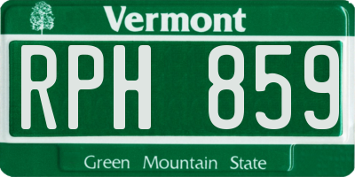 VT license plate RPH859