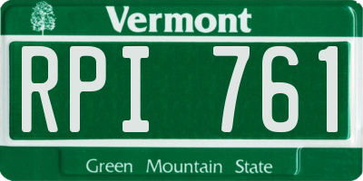 VT license plate RPI761