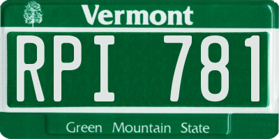 VT license plate RPI781