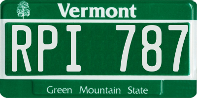 VT license plate RPI787