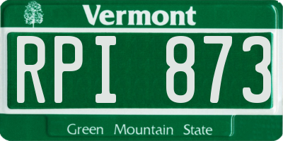 VT license plate RPI873