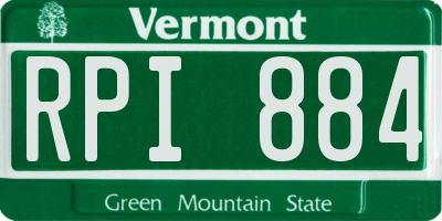 VT license plate RPI884