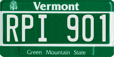 VT license plate RPI901
