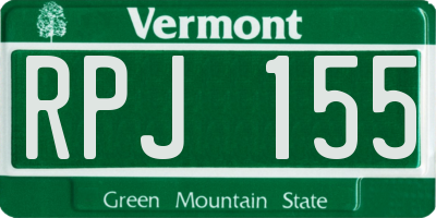 VT license plate RPJ155
