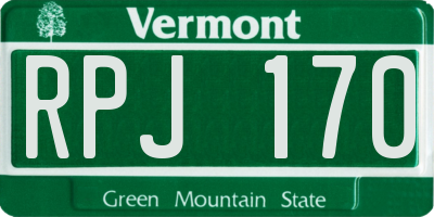 VT license plate RPJ170