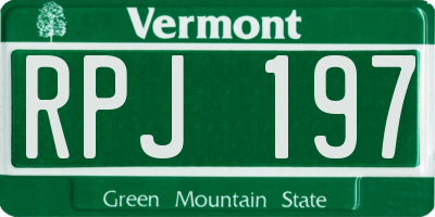 VT license plate RPJ197