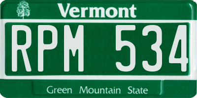 VT license plate RPM534
