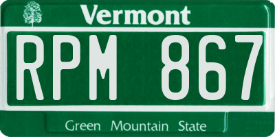 VT license plate RPM867