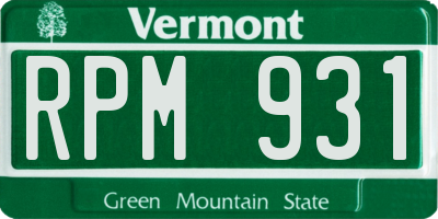 VT license plate RPM931