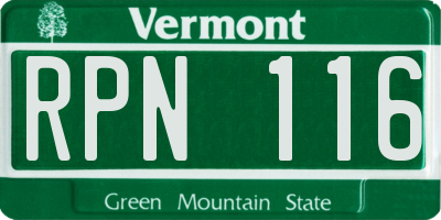 VT license plate RPN116