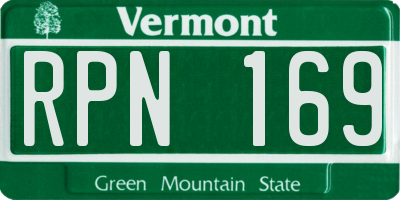 VT license plate RPN169
