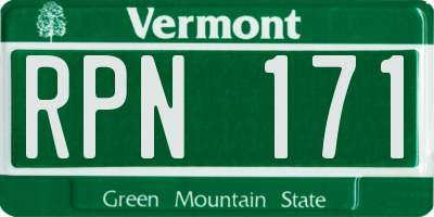 VT license plate RPN171