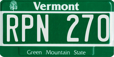 VT license plate RPN270