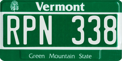 VT license plate RPN338