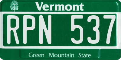 VT license plate RPN537