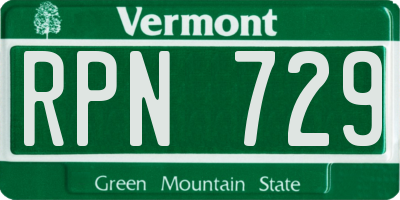 VT license plate RPN729