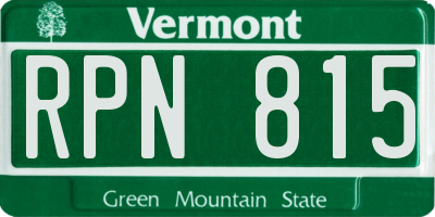 VT license plate RPN815