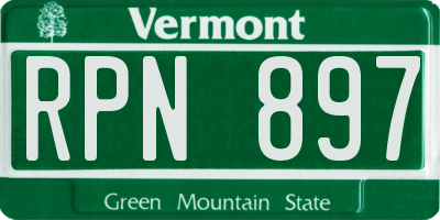 VT license plate RPN897
