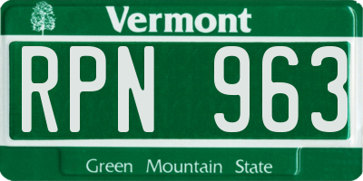 VT license plate RPN963