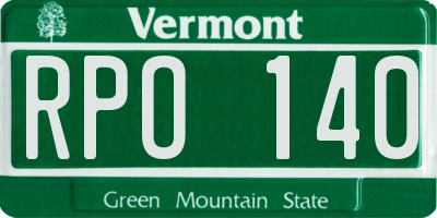 VT license plate RPO140