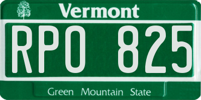 VT license plate RPO825