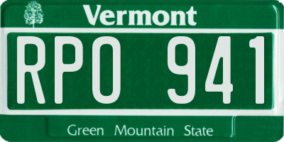 VT license plate RPO941