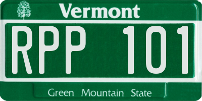 VT license plate RPP101