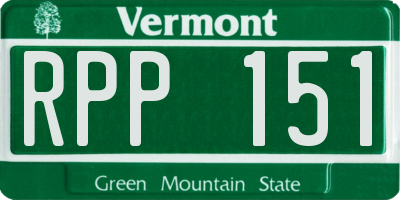 VT license plate RPP151