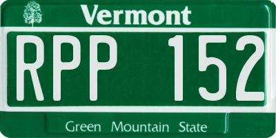 VT license plate RPP152