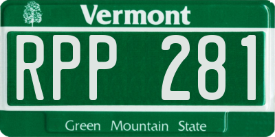 VT license plate RPP281