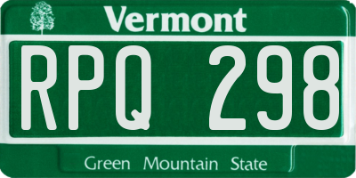 VT license plate RPQ298