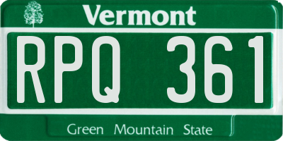 VT license plate RPQ361
