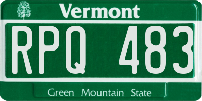 VT license plate RPQ483