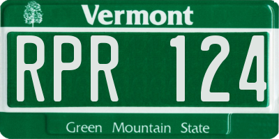 VT license plate RPR124