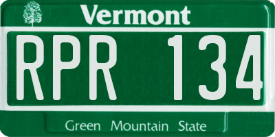 VT license plate RPR134