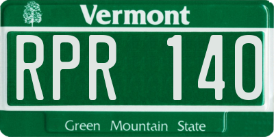 VT license plate RPR140