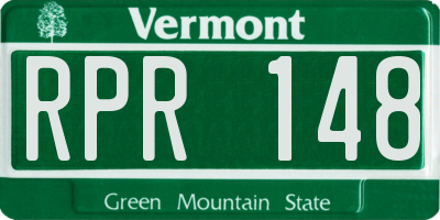 VT license plate RPR148